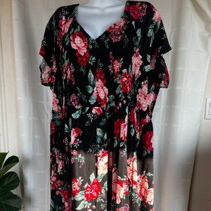 Floral Relaxed Fit Midi Dress